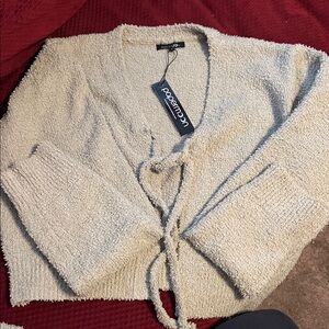 Papermoon Soft Textured Light Green Cardigan with Tank Top Set